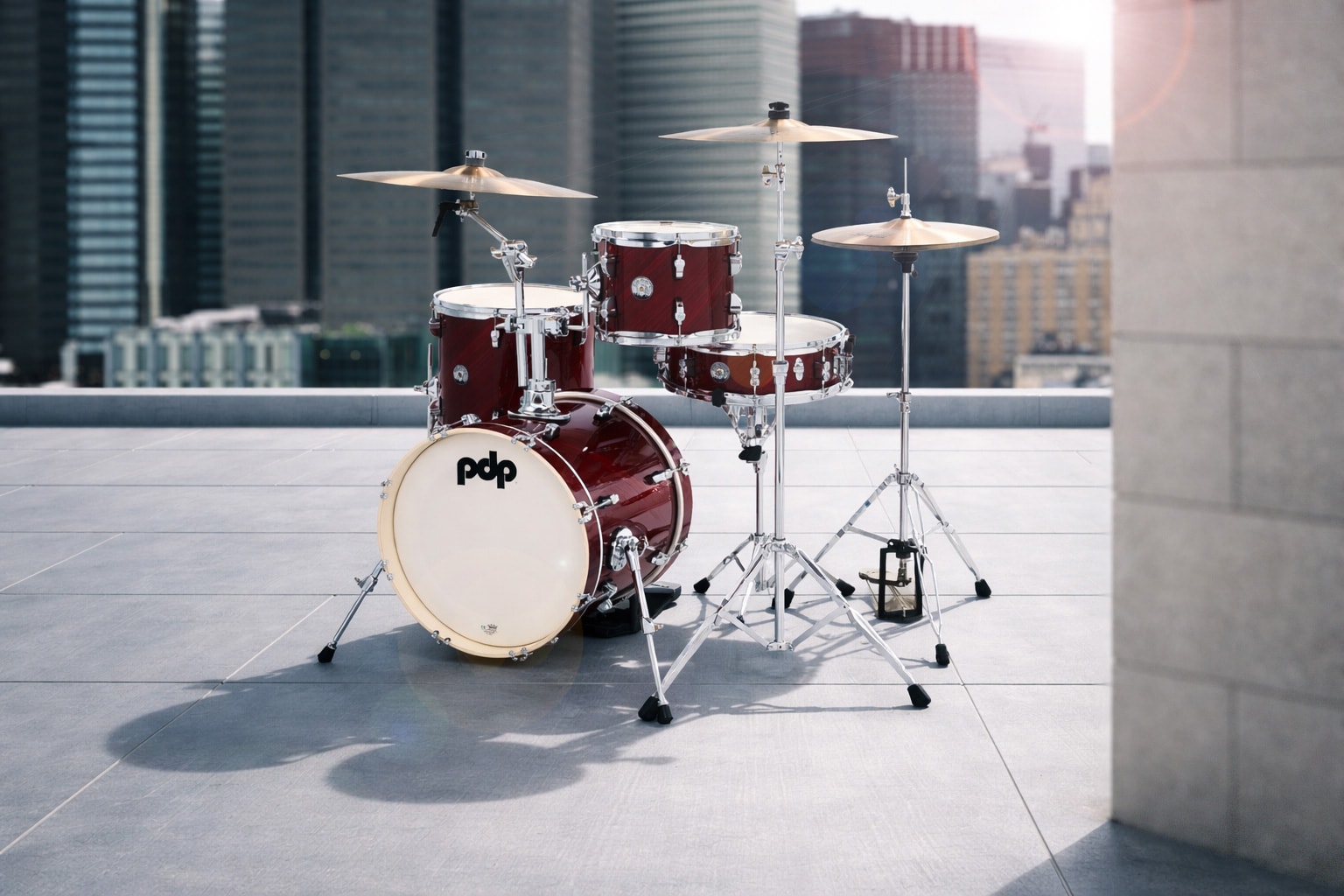 PDP New Yorker Compact Drum Kit Twisted Cherry Finish